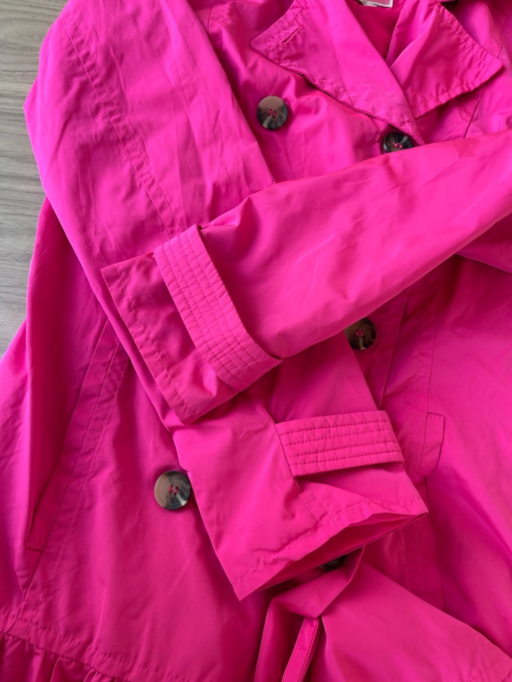kate spade Vibrant Hot Pink Double-Breasted Trench Coat - Picture 10 of 11